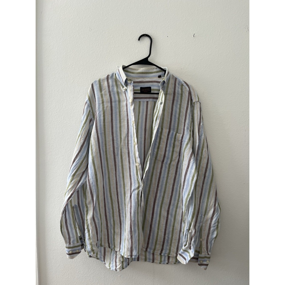 Mirto Prestige Men's linen Blend Shirt sizeL SKU 0092
